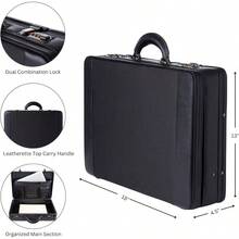 Expandable Attache Case Dual Combination Lock Hard Side Briefcase