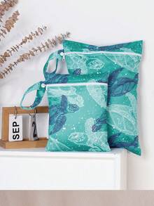 2 件装防水婴儿尿布袋便携式旅行收纳袋适用于衣服、泳装