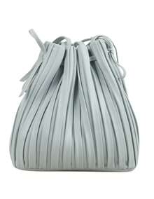 Bolsa de hombro Luu Diseño moderno con textura plisada de alta calidad - verde menta - Ver 8