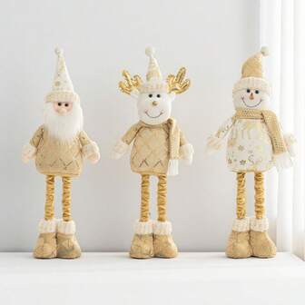 1pc New Christmas Santa Claus, Snowman, Reindeer Doll Figurine, Extendable Statue Decor, New Year Gift Home Decoration Christmas Decorations Winter Room Decor Christmas Decorations Home Christmas Gifts Christmas Decor
