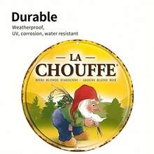 Christmas-Themed - 19.99X19.99cm Round Metal Decor For Home, Bar, Cafe & Outdoor Spaces, Uv-Printed, Easy Hang Bar Signs Wall Decor