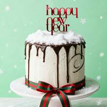 1pc/3pcs/6pcs Hello 2026 Gold Black Acrylic Cake Topper For Happy New Year Merry Christmas Party Cake Decoration Supplies