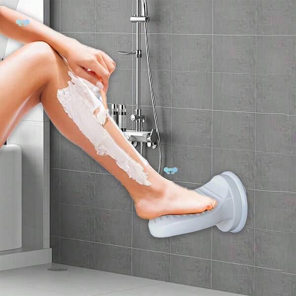 1pc Non- Plastic Foot Rest For Shower With Strong Suction Cup – Elderly Leg Support, Waterproof, Tool-Free Installation Bathroom Accessory