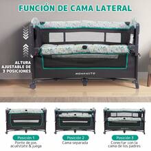 Cuna Corral Bebé Multifunción Plegable Con Cambiador Up650s - Gris Oscuro - Ver 4