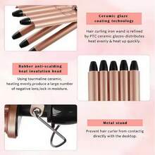3 In 1 Deep And Small Reversible Big And Small Wave Styles,Triple Barrel Curling Iron,Fast Heating Hair Waver Tools For All Types Of Hair - View 7