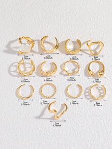 13 Pcs/Set Punk Rings Set For Women Vintage Geometric Rings Set Fashion Personalized Jewelry Gifts Match With Daily Outfits, Party Accessories