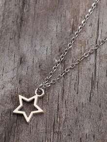 1 件羽毛和叶子吊坠项链，适合女性日常和节日佩戴 - 小星星 - 查看 5