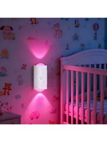 1个智能感应氛围壁灯，现代感十足，配备RGB渐变可调光LED灯，USB充电智能夜灯功能，内置感应器，上下照明，室内照明，适用于走廊、卧室、客厅、衣柜等场所 - 安装简便，附带USB充电线 - 幻彩 - 查看 11