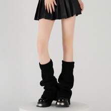 1 Pair Of Sock Covers Pile Socks For Women Autumn Winter Thickened Black Fuzzy Y2K Hot Girl Style Winter Subculture Fuzzy Leg Covers - 咖色 - 查看 3