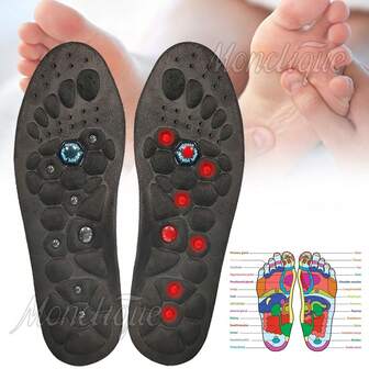 1 Pair Acupressure Insoles, Foot Massage Insoles, Arch Support Insoles, Comfortable Walking Insoles, Can Be Trimmed To Fit All Shoes, Unisex Shoe Insole Accessories