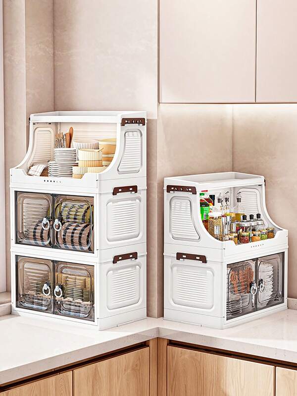 1 szt. plastikowa składana szafka do przechowywania, dwudrzwiowa szafka na zabawki do salonu, szafka do przechowywania w sypialni z kółkami, szafa do przechowywania w szafie, organizer do wózków kuchennych