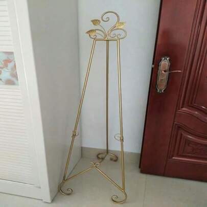 Adjustable Artist Easel Stand Iron Art Display Easel for Painting Photos Foldable Floor Stand with Telescoping Bracket
