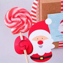 100 Santa Claus And Penguin Christmas Lollipop Decorative Paper Cards - Perfect For Use As Candy Wrapping Paper, Suitable For Christmas Gifting (Without Candy). A Christmas Essential!