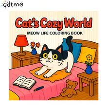 1pc Comfortable Cat Themed Coloring Book, 24 Pages Upgraded Thick Paper, Pearl Paper Cover, 120g Thick Inner Pages, Single-Sided Coloring, DIY Children's Drawing Book, Rich And Exquisite Content, Perfect Gift For Friends And Family On Birthdays, Father's Day, Mother's Day And Other Holiday Parties.