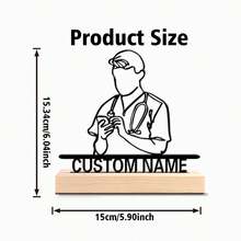 Fashion Customized Doctor Metal Art, Custom Stethoscope, Rehabilitation Therapy Metal Ornaments With Wooden Base, Perfect Gift For Doctor, Nurse's, Hospital Workers, Rehabilitation Therapist, Special Family Decoration, Office Decor, Room Decor, Home Decor, Holiday Decor, Festivals Decor