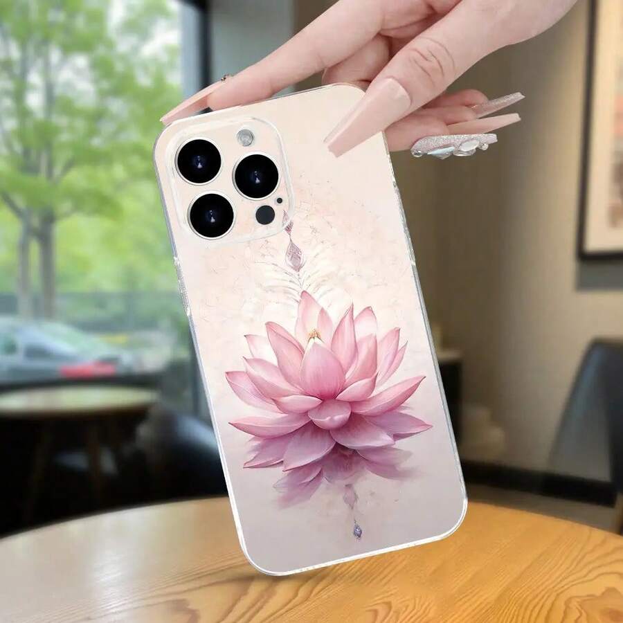 Creatividad a la moda y patrón de loto minimalista personalizado, estilo fresco de verano, fundas de teléfono de alta calidad, transparentes y populares para hombres y mujeres, diseño a prueba de golpes y anticaídas, resistentes a la suciedad y duraderas, adecuadas para modelos de , incluyendo  17/17 Pro/17 Pro Max/17 Air/ 16/16 Pro/16 Pro Max/16 Plus/ 15/15 Pro Max/15 Pro/15 Plus/ 14/14 Pro/14 Plus/14 Pro Max/ 13/13 Pro/13 Pro Max/12/12 Pro/12 Pro Max/11/11 Pro/11 Pro Max/XR/X/XS/XS Max. Es el regalo de cumpleaños perfecto para novias, novios, esposos, esposas, amigos o para uno mismo, innovador y a la moda, adecuado tanto para hombres como para mujeres.(Regalo de cumpleaños ideal, regalo de Año Nuevo, etc.) - Transparente 2456 - Ver 1