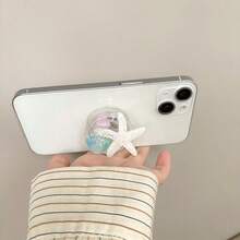 1pc Christmas New Cute Glitter Powder Shell Starfish Mobile Phone Airbag Stand Ins Style Fresh Desktop Watch TV Series Lazy Support Stand