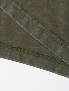 Washed Cotton Men's T-Shirt - Gachiakuta "Ludo Battle Mode" Retro Anime Comic Acid-Washed Heavy Cotton Short-Sleeved, Graphic T-Shirt, Anime Fan Gift, Men's Clothing, Street Style Tops,  Wear, Local Warehouse - 軍綠色 - 查看 3