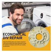 Kit de repuesto soporte tuerca de lavadora para el soporte tuerca de tina lavadora W10528947 repuesto original kit tuerca soporte compatible con varios modelos instalacion sencilla mantenimiento hogar reparacion lavadora pieza duradera y segura garantia ajuste preciso - Blanco - Ver 2