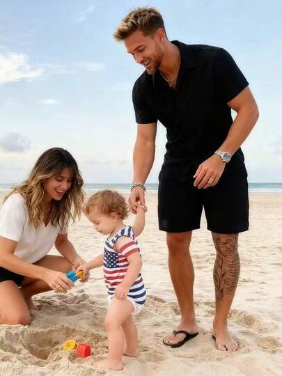 Summer Travel Men's Beach Drawstring Waist Belt Shorts Short Sleeved Set Casual Loose Solid Color Cardigan T-Shirt Plus Size Men's Clothing