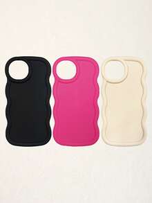 3 件多巴胺波浪纹手机壳，适用于 和 Galaxy 16、16 Pro Max、16 Pro、16 Plus，白色、黑色、粉色 - 彩色 - 查看 36