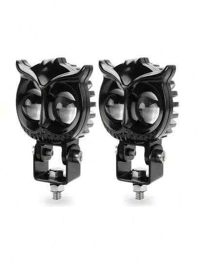 2 luces antiniebla LED con forma de búho, luces auxiliares para motocicleta, 40 W, luz de proyector blanca y ámbar para todas las motos, coches, SUV, ATV (paquete de 2)