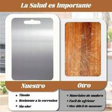 Tabla Para Picar Acero Inoxidable Doble Cara, Tabla de Picar Cocina, Titanium Cutting Board, Tabla Picar Titanio, Tabla de Metal Para Cortar Cocina, Duradero Anticorrosin34x23cm - 1 l x 20 cm - Ver 4