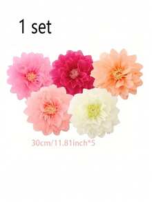 5pcs/Set Of Colorful Carnival Paper Flower Decorations, DIY Large Paper Flower Balls, Suitable For Weddings, Birthdays, Holidays, Parties, Window Decorations, Indoor And Outdoor Party Backdrops, Photo Booth Walls, Wedding Table Decorations, Etc. - Multicolor - View 10