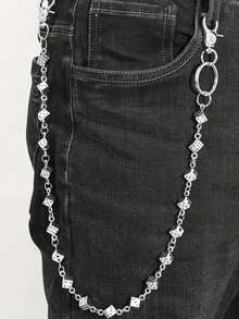 Dice Metal Waist Chain, Lobster Clasp Pendant, Wallet Chain, Retro Chain, Double Layer Chain, Hip Hop Punk, Jeans Chain, Pocket Chain, Men's Keychain, Multi-Element Pants Chain, National Punk Hip Hop Unisex Pants Chain - Multicolor - View 10