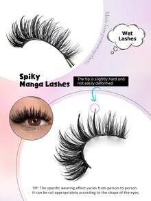 Asiteo 7 Pairs Wet Feeling Spiky Cartoon False Eyelashes, Fluffy & Thick, Dramatic Faux Mink Lashes, Suitable For Japanese Anime Character Makeup - Lông mi ướt hài hước - Xem 3