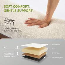 LITTLE TREE Modern Shoe Bench With Cushion, 47-Inch Entryway Bench, Rectangle End Of Bed Bench For Bedroom, Ivory Tufted Upholstered & Brown Wooden Pedestal, Ideal For Living Room Hallway Dining Table - 棕色 - 查看 5