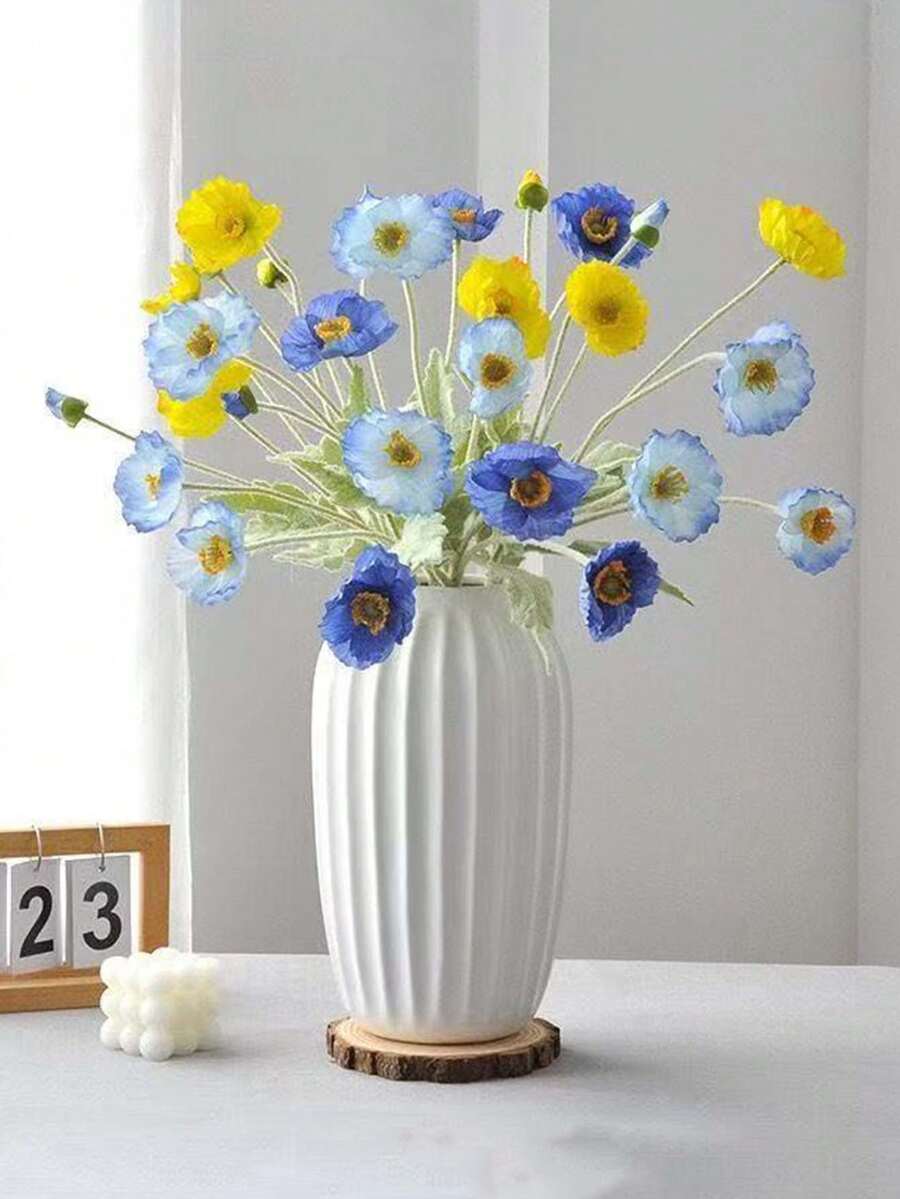 1/3/5PCS Artificial Poppy, 59cm Long, With 4 Flowers, Simple And Modern Style, Can Be Bent And Does Not Fade - Used For Diy Flower Wall, Scene Layout, Living Room And Bedroom Vase Flower Arrangement, Wedding, Party Decor,Desk Stuffing.Autumn And Spring Leaf Harvest ,,Room Decor,Home Decor,Kitchen Decor,Wedding Decor,Table Decoration,Centerpieces,Office Decor,Garden Decor,Outdoor Decor