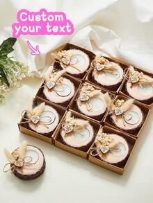 1 pieza Soporte de vela personalizable, compatible con diversos tipos de texto y tipografía, hecho de madera, tamaño 5 cm x 5 cm, nuevo set de soportes de vela cilíndricos de madera, ideal para bodas, cumpleaños, aniversarios, fiestas, cenas a la luz de las velas, cualquier decoración festiva, duradero, grabado, acero inoxidable, colorido, lindo, adorable, divertido, estilo Y2K, elegante, unisex, casual, personalizado, único, regalo ideal para él, regalo ideal para ella, novia, novio, familia, amigos, ambiente de vacaciones
