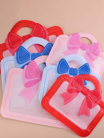 10 piezas - Bolsas de plástico con forma de lazo para empaquetar caramelos/snacks/galletas, suministros de repostería hechos a mano