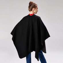 Women's Warm Shawl Wrap Cape Winter Cardigan Sweaters Open Front Poncho - A2-黑色 - 查看 4