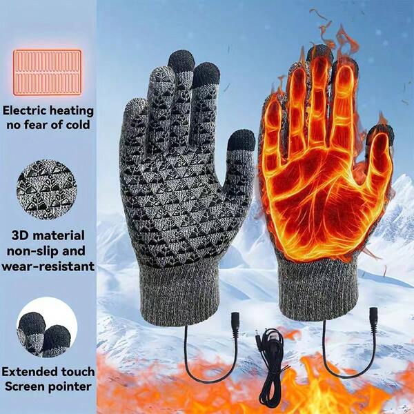AOYI USB Electric Heated Gloves - Screen-Touchable, Warm Whole Hands, Water-Resistant, Breathable, And Comfortable For Outdoor Activities - Perfect For Winter Riding, Working, And Cold Weather Conditions(Must Be Plugged In To Use,Product Does Not Include Battery)