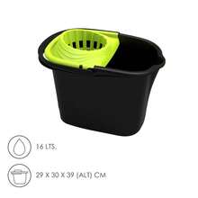 ORYX Mop Bucket With Rectangular Wringer 16 Liters Mop Bucket With Rectangular Wringer, Plastic, Multicolor, One Size - Black - View 2