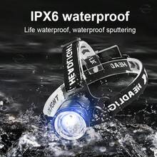 100000LM XHP90 LED Powerful Headlamp Super Bright Camping Head Flashlight Rechargeable Led Headlight Waterproof Headlamp Use 15h Hunting Lantern - Black - View 8