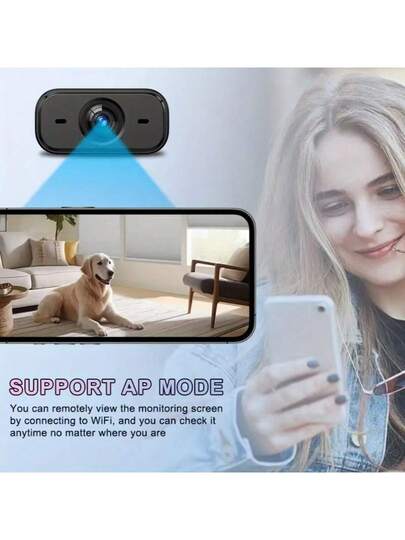 1pc Mini Wireless Slimme Camera, Home Security Camera WiFi, Motion Detection, Not Waterproof, Can View Real Time Via Remote App Monitor, Nanny Cam, Indoor Surveillance Outdoor view 4