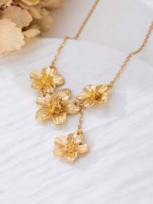 1 colier elegant cu pandantiv floral, potrivit pentru călătorii/festivaluri de muzică, accesoriu versatil