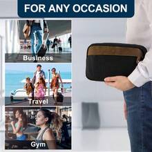 Toiletry Bag For Men Women Vintage Large Leather Canvas Wash Bag Dual Compartments Shaving Dopp Kit Portable Travel Accessory Black