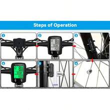 1 pieza Computadora de bicicleta multifuncional con cable, velocímetro y odómetro de bicicleta, pantalla táctil LCD, con soporte de escritorio, alfombrilla antideslizante de silicona y correa de nailon, retroiluminación, termómetro, análisis de datos profesional, regalo para ciclistas, adecuado para bicicleta de carretera y bicicleta de montaña en verano