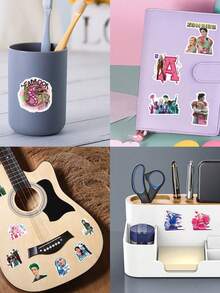 55pcs Kpop Stickers Zombie School Stickers Zombies Decor Decorative Stickers Cartoon Stickers Vinyl Waterproof Stickers For Water Bottle,Laptop,Phone,Skateboard,Scrapbooking,Journaling Gifts