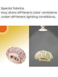 1 pieza Gorro de turbante de satén de color liso para mujer, adecuado para uso diario, gorro para dormir - Caqui - Ver 7