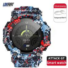 LOKMAT Reloj inteligente LOKMAT ATTACK GT multifunción con llamada Bluetooth, monitoreo de frecuencia cardíaca, oxígeno en sangre, sueño y salud, para deportes al aire libre, resistente al agua, con notificaciones, para adultos, niños y adolescentes