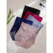5-Pack Floral Lace High Waist Underwear Comfortable Breathable Women's Panty Set - 混合色 - 查看 12