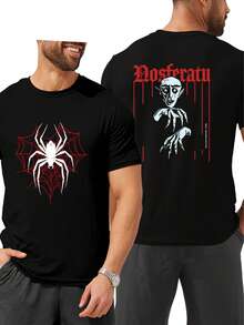 Men's Personalized Funny T-Shirt - Front & Back Custom Graphic Print, Short Sleeve Lightweight Top, Easy Care, Perfect For Work Uniforms, Dance Ensembles, Matching Couples & Best Friends