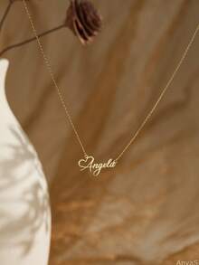 Modny naszyjnik z imieniem ze stali nierdzewnej z personalizowaną tabliczką znamionową, naszyjnik choker dla kobiet, biżuteria do codziennego noszenia