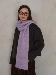 1 szt. damski szalik w kratę z mieszanki wełny, w jednolitym kolorze, swobodny, przyjazny dla skóry, odpowiedni na wyjścia, do codziennych dojazdów jesienią/zimą