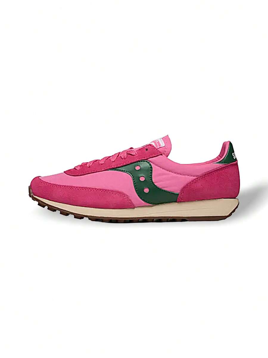 Saucony 男女款运动鞋 Trainer 80 健身房日常跑步锻炼轻便缓震透气网眼鞋面防滑鞋底柔软亲肤灵活弹力易清洁粉色 S70884-6 - 粉紅色 - 查看 1